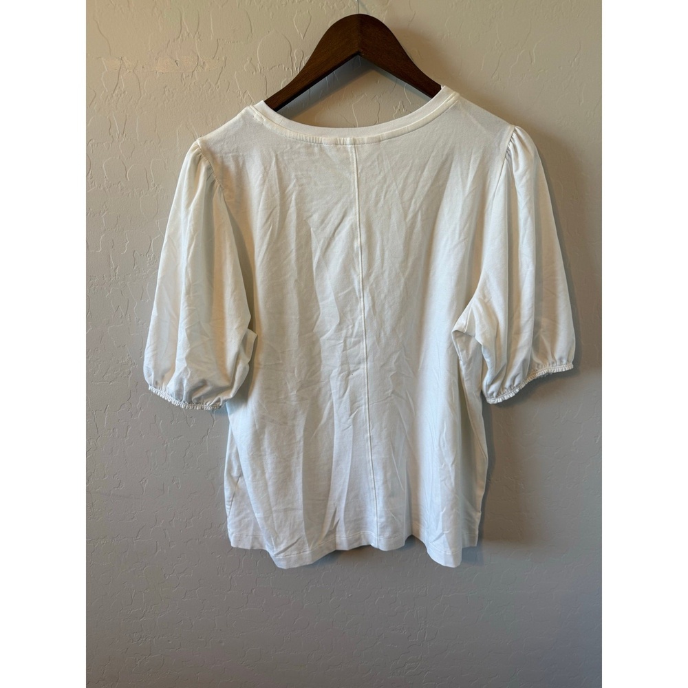 Lauren Conrad‎ White Puff Sleeve Blouse | Size XL | Feminine & Fresh - Picture 2 of 4